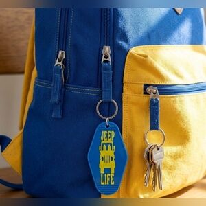 Blue & Yellow Jeep Life Keychain | Custom Handmade Jeep Accessory